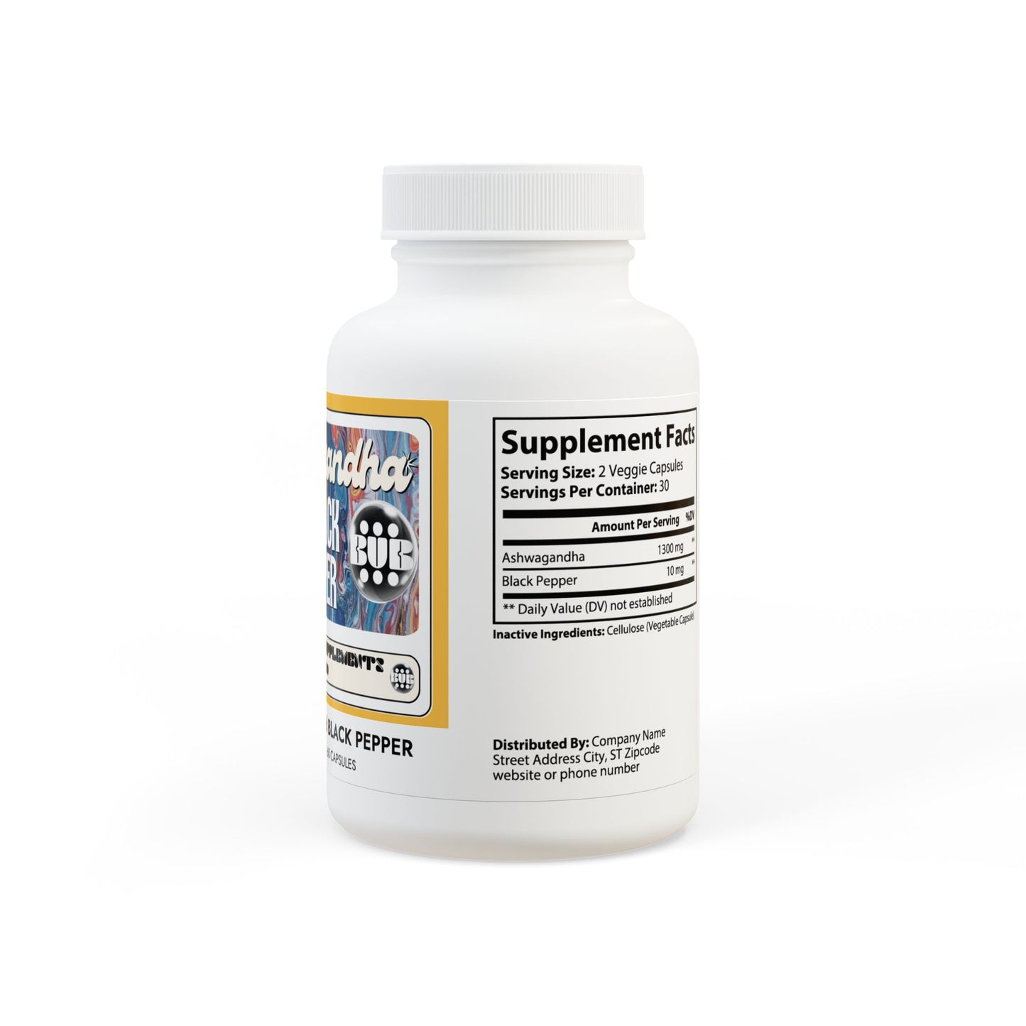 Ashwagandha and Black Pepper Supplement (60 capsules)