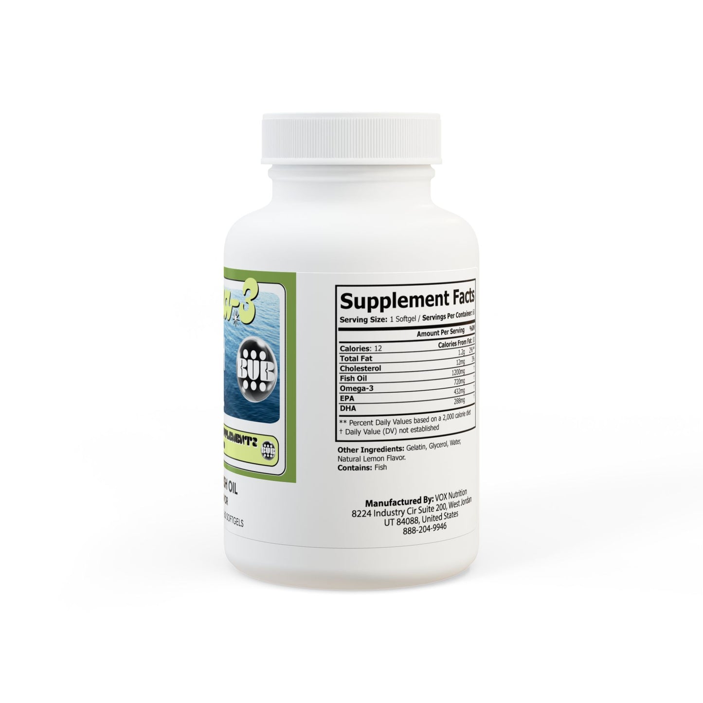 Omega 3 Fish Oil Supplement (60 Softgels)